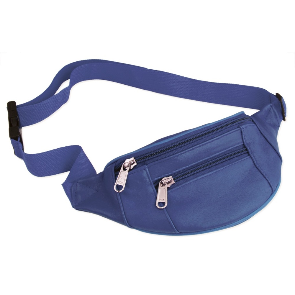 Blue Leather Waist Bag
